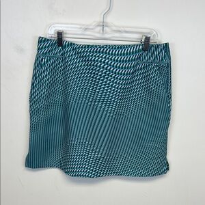 E/P Pro Teal & Geometric Print Golf Pickleball Tennis Skirt with pockets Size 12